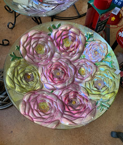 Glass Top Bird Bath 2 Piece