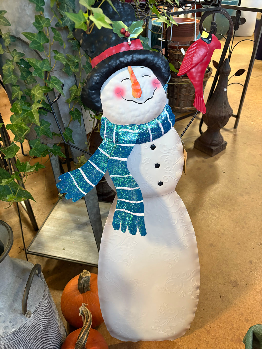 Free-Standing Metal Snowman